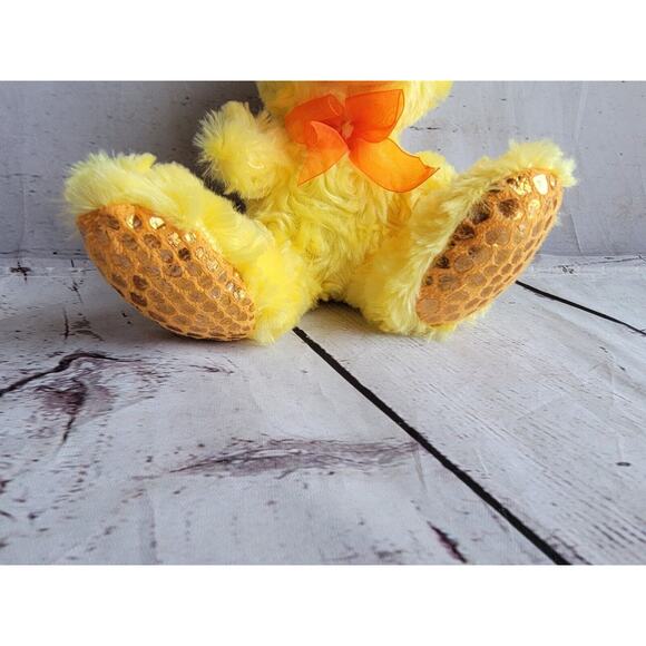 Greenbrier Plush Yellow Duck Easter Stuffed Animal Plush Sparkly Feet 6inch - Picture 2 of 6